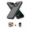 MARSİLYAN™- iPhone 16 Pro Max Kılıf Atlas Form - Siyah Buffer Hayalet Cam Ekran Koruyucu + Pers Alüminyum Kamera Lens - CLTM