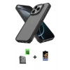 MARSİLYAN™- iPhone 16 Pro Max Kılıf Atlas Form - Siyah Buffer Hayalet Cam Ekran Koruyucu + Raze Metal Kamera Lens - SH