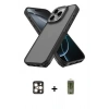 MARSİLYAN™- iPhone 16 Pro Max Kılıf Atlas Form - Siyah Joko Magic 5D Hayalet Cam + PVD Metal Kamera Lens - GD