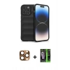 MARSİLYAN™- iPhone 16 Pro Max Kılıf Atlas Koleksiyonu - Şeffaf 360 Full Body Arka Koruyucu + Pers Alüminyum Kamera Lens - CLTM