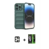 MARSİLYAN™- iPhone 16 Pro Max Kılıf Atlas Koleksiyonu - Şeffaf 360 Full Body Arka Koruyucu + PVD Metal Kamera Lens - GS