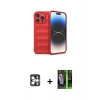 MARSİLYAN™- iPhone 16 Pro Max Kılıf Atlas Koleksiyonu - Şeffaf 360 Full Body Arka Koruyucu + PVD Metal Kamera Lens - GS