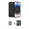 MARSİLYAN™- iPhone 16 Pro Max Kılıf Atlas Koleksiyonu - Şeffaf 360 Full Body Arka Koruyucu + PVD Metal Kamera Lens - GS