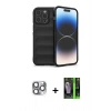 MARSİLYAN™- iPhone 16 Pro Max Kılıf Atlas Koleksiyonu - Şeffaf 360 Full Body Arka Koruyucu + Pers Alüminyum Kamera Lens - GI