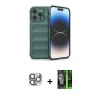 MARSİLYAN™- iPhone 16 Pro Max Kılıf Atlas Koleksiyonu - Şeffaf 360 Full Body Arka Koruyucu + Pers Alüminyum Kamera Lens - GI