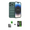 MARSİLYAN™- iPhone 16 Pro Max Kılıf Atlas Koleksiyonu - Şeffaf 360 Full Body Arka Koruyucu + Raze Metal Kamera Lens - SH