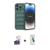 MARSİLYAN™- iPhone 16 Pro Max Kılıf Atlas Koleksiyonu - Şeffaf Pasifik Cam Ekran Koruyucu + Bilvis Titan Kamera Lens - SH