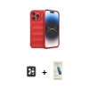 MARSİLYAN™- iPhone 16 Pro Max Kılıf Atlas Koleksiyonu - Şeffaf Pasifik Cam Ekran Koruyucu + Siyah PVD Metal Kamera Lens
