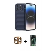 MARSİLYAN™- iPhone 16 Pro Max Kılıf Atlas Koleksiyonu - Siyah 360 Mat Full Body Arka Koruyucu + Pers Alüminyum Kamera Lens - CLTM