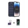 MARSİLYAN™- iPhone 16 Pro Max Kılıf Atlas Koleksiyonu - Siyah 360 Mat Full Body Arka Koruyucu + Bilvis Titan Kamera Lens - SH