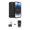 MARSİLYAN™- iPhone 16 Pro Max Kılıf Atlas Koleksiyonu - Siyah 360 Mat Full Body Arka Koruyucu + Bilvis Titan Kamera Lens - SH
