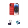 MARSİLYAN™- iPhone 16 Pro Max Kılıf Atlas Koleksiyonu - Siyah 3D Antistatik Cam Ekran Koruyucu + Bilvis Titan Kamera Lens - GS