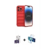 MARSİLYAN™- iPhone 16 Pro Max Kılıf Atlas Koleksiyonu - Siyah 3D Antistatik Cam Ekran Koruyucu + Bilvis Titan Kamera Lens - TMGI