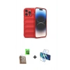 MARSİLYAN™- iPhone 16 Pro Max Kılıf Atlas Koleksiyonu - Siyah 3D Antistatik Cam Ekran Koruyucu + Raze Metal Kamera Lens - CLTM