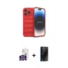 MARSİLYAN™- iPhone 16 Pro Max Kılıf Atlas Koleksiyonu - Siyah 3D Antistatik Hayalet Cam Ekran Koruyucu + Bilvis Titan Kamera Lens - GS