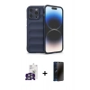 MARSİLYAN™- iPhone 16 Pro Max Kılıf Atlas Koleksiyonu - Siyah 3D Antistatik Hayalet Cam Ekran Koruyucu + Bilvis Titan Kamera Lens - GS