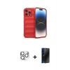 MARSİLYAN™- iPhone 16 Pro Max Kılıf Atlas Koleksiyonu - Siyah 3D Antistatik Hayalet Cam Ekran Koruyucu + Pers Alüminyum Kamera Lens - GS