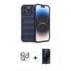 MARSİLYAN™- iPhone 16 Pro Max Kılıf Atlas Koleksiyonu - Siyah 3D Antistatik Hayalet Cam Ekran Koruyucu + Pers Alüminyum Kamera Lens - GS