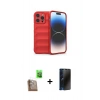 MARSİLYAN™- iPhone 16 Pro Max Kılıf Atlas Koleksiyonu - Siyah 3D Antistatik Hayalet Cam Ekran Koruyucu + Raze Metal Kamera Lens - CLTM