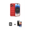 MARSİLYAN™- iPhone 16 Pro Max Kılıf Atlas Koleksiyonu - Siyah 3D Antistatik Mat Seramik Nano Ekran Koruyucu + PVD Metal Kamera Lens - SH