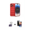 MARSİLYAN™- iPhone 16 Pro Max Kılıf Atlas Koleksiyonu - Siyah 3D Antistatik Mat Seramik Nano Ekran Koruyucu + Titanyum Gri Bilvis Titan Kamera Lens
