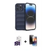 MARSİLYAN™- iPhone 16 Pro Max Kılıf Atlas Koleksiyonu - Siyah 3D Antistatik Mat Seramik Nano Ekran Koruyucu + Bilvis Titan Kamera Lens - SH