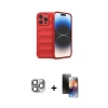 MARSİLYAN™- iPhone 16 Pro Max Kılıf Atlas Koleksiyonu - Siyah 3D Antistatik Mat Seramik Nano Ekran Koruyucu + Pers Alüminyum Kamera Lens - GI