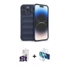 MARSİLYAN™- iPhone 16 Pro Max Kılıf Atlas Koleksiyonu - Siyah 3D Antistatik Seramik Nano Ekran Koruyucu + Bilvis Titan Kamera Lens - GS