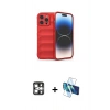 MARSİLYAN™- iPhone 16 Pro Max Kılıf Atlas Koleksiyonu - Siyah 3D Antistatik Seramik Nano Ekran Koruyucu + PVD Metal Kamera Lens - GS