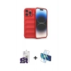 MARSİLYAN™- iPhone 16 Pro Max Kılıf Atlas Koleksiyonu - Siyah 3D Antistatik Seramik Nano Ekran Koruyucu + Bilvis Titan Kamera Lens - GS