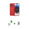 MARSİLYAN™- iPhone 16 Pro Max Kılıf Atlas Koleksiyonu - Siyah Bilvis 3D Cam Ekran Koruyucu + Raze Metal Kamera Lens - BZ