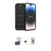 MARSİLYAN™- iPhone 16 Pro Max Kılıf Atlas Koleksiyonu - Siyah Bilvis 3D Cam Ekran Koruyucu + Bilvis Titan Kamera Lens - TMGI