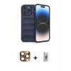 MARSİLYAN™- iPhone 16 Pro Max Kılıf Atlas Koleksiyonu - Siyah Bilvis 3D Cam Ekran Koruyucu + Pers Alüminyum Kamera Lens - CLTM