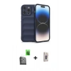 MARSİLYAN™- iPhone 16 Pro Max Kılıf Atlas Koleksiyonu - Siyah Bilvis 3D Cam Ekran Koruyucu + Raze Metal Kamera Lens - SH