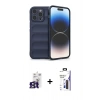MARSİLYAN™- iPhone 16 Pro Max Kılıf Atlas Koleksiyonu - Siyah Bilvis 3X AR Hayalet Cam Ekran Koruyucu + Bilvis Titan Kamera Lens - TMGI