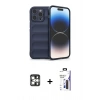 MARSİLYAN™- iPhone 16 Pro Max Kılıf Atlas Koleksiyonu - Siyah Bilvis 3X AR Hayalet Cam Ekran Koruyucu + PVD Metal Kamera Lens - GS