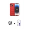 MARSİLYAN™- iPhone 16 Pro Max Kılıf Atlas Koleksiyonu - Siyah Bilvis 3X AR HD Cam Ekran Koruyucu + Pers Alüminyum Kamera Lens - GI