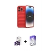 MARSİLYAN™- iPhone 16 Pro Max Kılıf Atlas Koleksiyonu - Siyah Bilvis 5in1 3D Magic Cam Ekran Koruyucu + Bilvis Titan Kamera Lens - GS