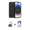 MARSİLYAN™- iPhone 16 Pro Max Kılıf Atlas Koleksiyonu - Siyah Bilvis 5in1 3D Magic Cam Ekran Koruyucu + Bilvis Titan Kamera Lens - GS