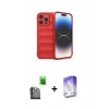 MARSİLYAN™- iPhone 16 Pro Max Kılıf Atlas Koleksiyonu - Siyah Bilvis 5in1 3D Magic Cam Ekran Koruyucu + Raze Metal Kamera Lens - SH