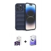 MARSİLYAN™- iPhone 16 Pro Max Kılıf Atlas Koleksiyonu - Siyah Bilvis 5in1 5D Magic Hayalet Cam Ekran Koruyucu + Bilvis Titan Kamera Lens - GS