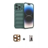 MARSİLYAN™- iPhone 16 Pro Max Kılıf Atlas Koleksiyonu - Siyah Bilvis Hayalet Cam Ekran Koruyucu + Pers Alüminyum Kamera Lens - CLTM