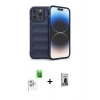 MARSİLYAN™- iPhone 16 Pro Max Kılıf Atlas Koleksiyonu - Siyah Bilvis Hayalet Cam Ekran Koruyucu + Raze Metal Kamera Lens - BZ