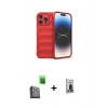 MARSİLYAN™- iPhone 16 Pro Max Kılıf Atlas Koleksiyonu - Siyah Bilvis Hayalet Cam Ekran Koruyucu + Raze Metal Kamera Lens - SH