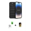 MARSİLYAN™- iPhone 16 Pro Max Kılıf Atlas Koleksiyonu - Siyah Buffer Cam Ekran Koruyucu + Raze Metal Kamera Lens - BZ