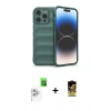 MARSİLYAN™- iPhone 16 Pro Max Kılıf Atlas Koleksiyonu - Siyah Buffer Cam Ekran Koruyucu + Raze Metal Kamera Lens - BZ