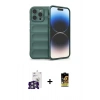 MARSİLYAN™- iPhone 16 Pro Max Kılıf Atlas Koleksiyonu - Siyah Buffer Cam Ekran Koruyucu + Bilvis Titan Kamera Lens - GS