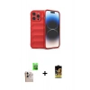 MARSİLYAN™- iPhone 16 Pro Max Kılıf Atlas Koleksiyonu - Siyah Buffer Cam Ekran Koruyucu + Natural Grey Raze Metal Kamera Lens