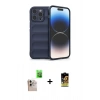 MARSİLYAN™- iPhone 16 Pro Max Kılıf Atlas Koleksiyonu - Siyah Buffer Cam Ekran Koruyucu + Natural Grey Raze Metal Kamera Lens