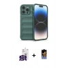 MARSİLYAN™- iPhone 16 Pro Max Kılıf Atlas Koleksiyonu - Siyah Buffer Hayalet Cam Ekran Koruyucu + Bilvis Titan Kamera Lens - SH